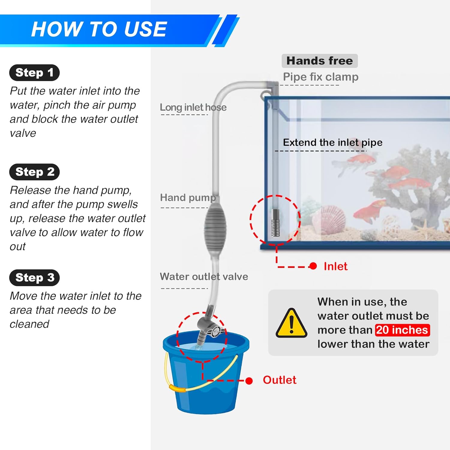Large Fish Tank Aquarium Sipho - đánh giá và giá Planted Aquarium Cleaning Kit