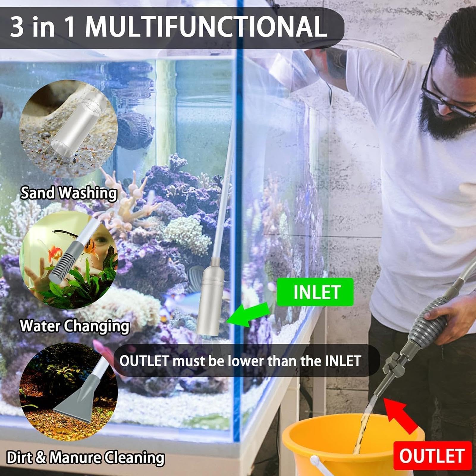 Fish Tank Aquarium Siphon Vacu - đánh giá và giá Planted Aquarium Cleaning Kit