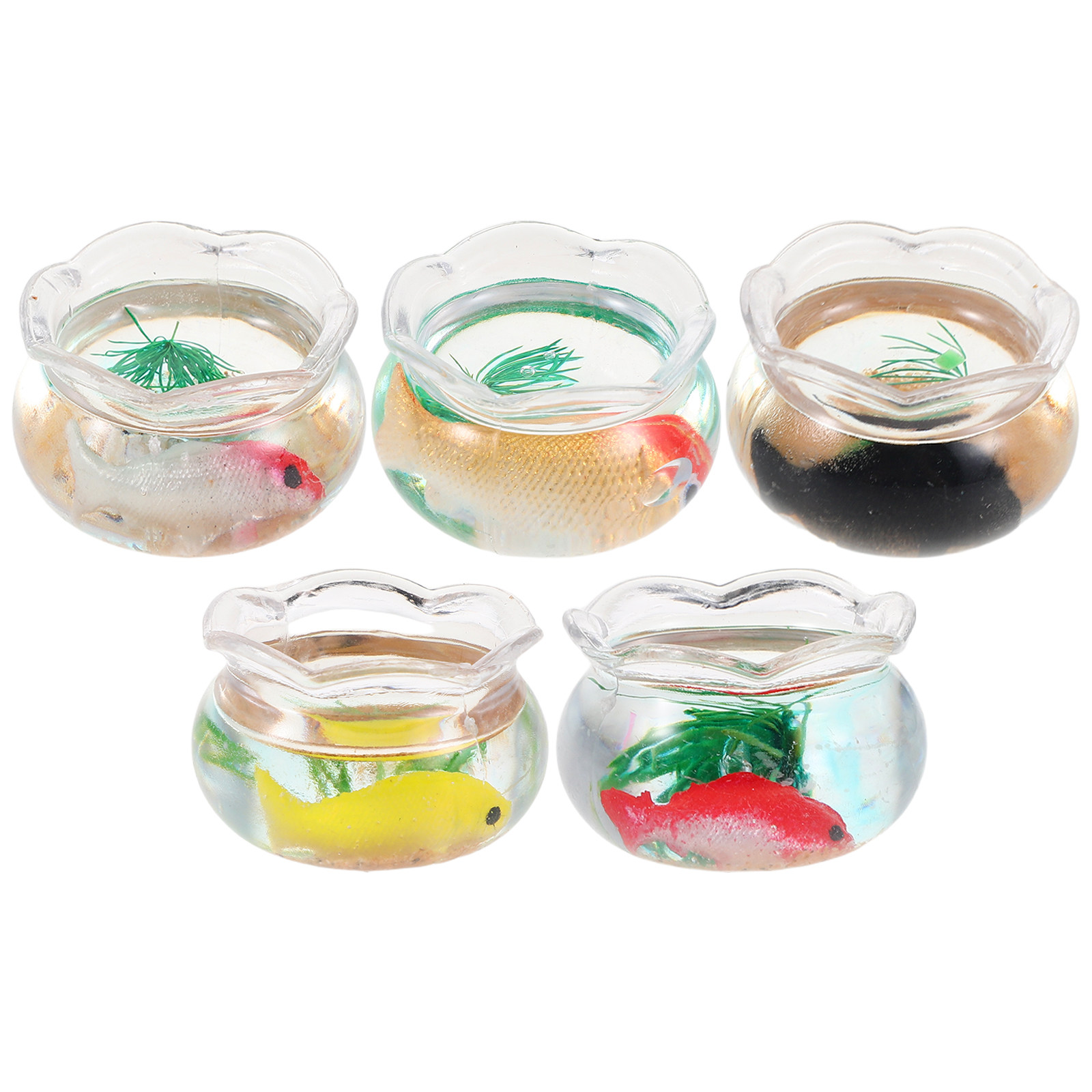 5Pcs Mini Fish Bowl Small Roun - đánh giá và giá Aquarium Plant
